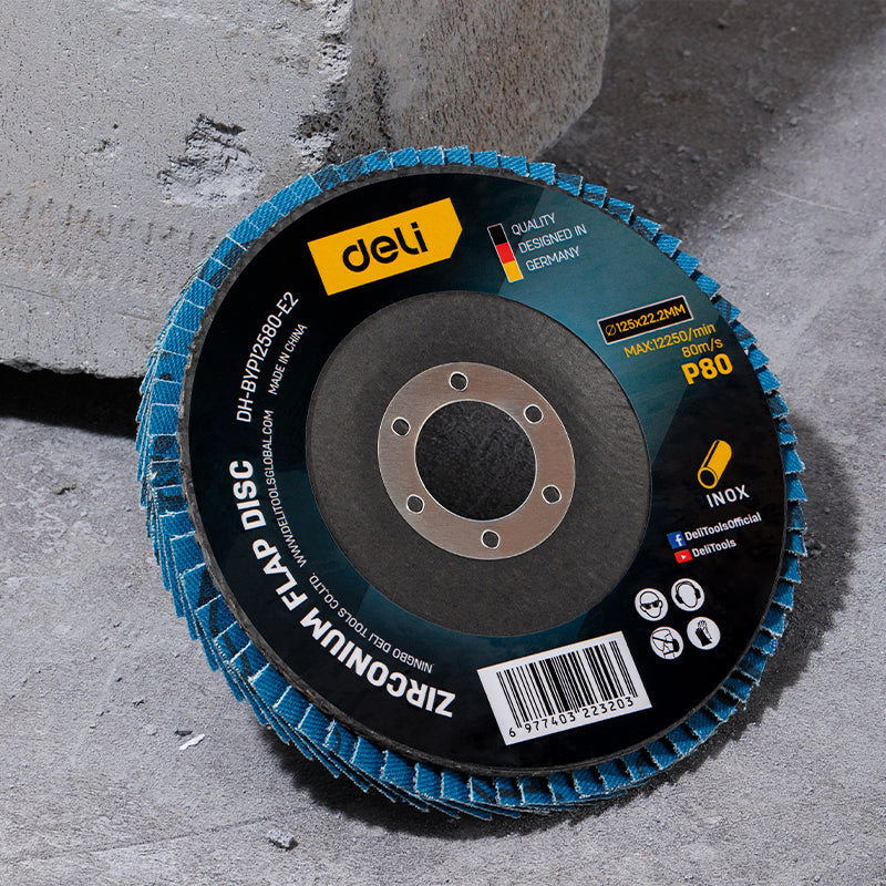 Deli Tools zirconium lamellilaikka 125 x 22,2 mm P80