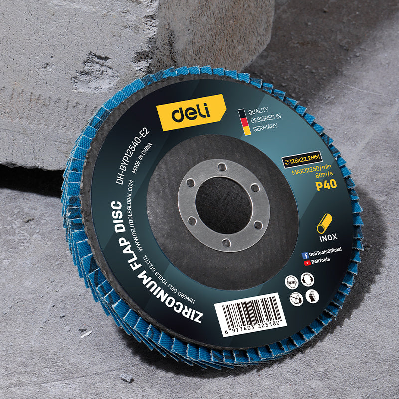 Deli Tools zirconium lamellilaikka 125 x 22,2 mm P40