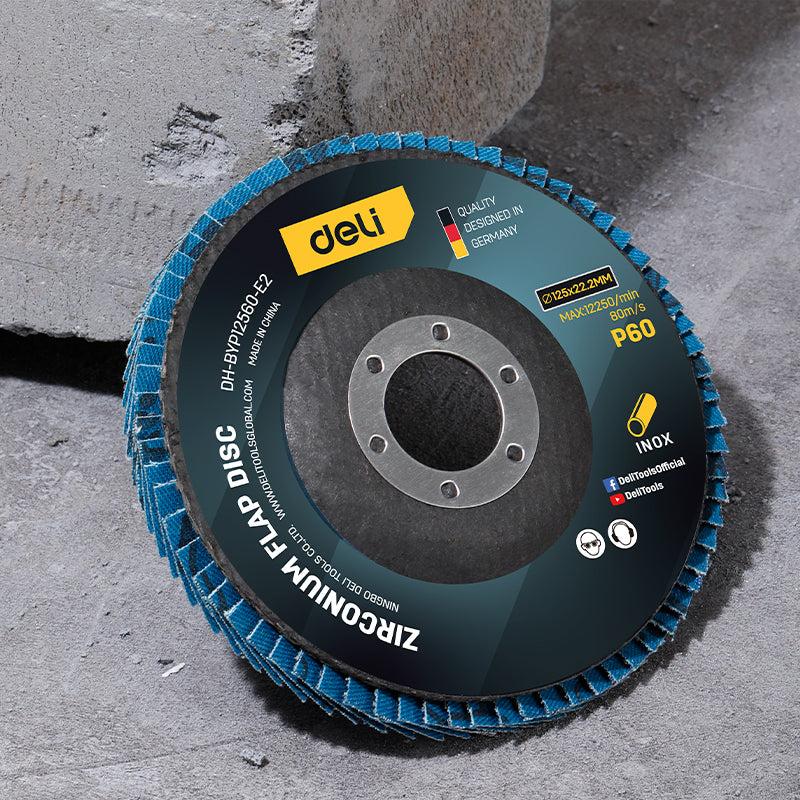 Deli Tools zirconium lamellilaikka 125 x 22,2 mm P60