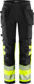 Fristads High vis Green rakentajan stretch housut lk 1 2643 GSTP