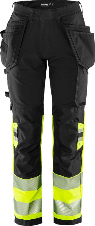 Fristads High vis Green rakentajan stretch housut naisten lk 1 2663 GSTP