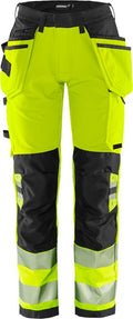 Fristads High vis Green rakentajan stretch housut naisten lk 2 2664 GSTP