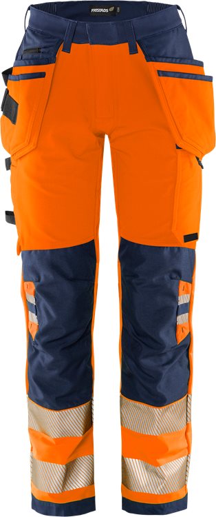 Fristads High vis Green rakentajan stretch housut naisten lk 2 2664 GSTP