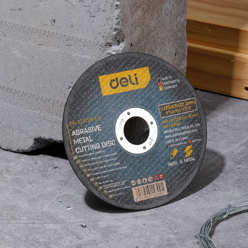 Deli Tools Katkaisu-/hiomalaikka metallille 125x1,0x22,2 mm, musta