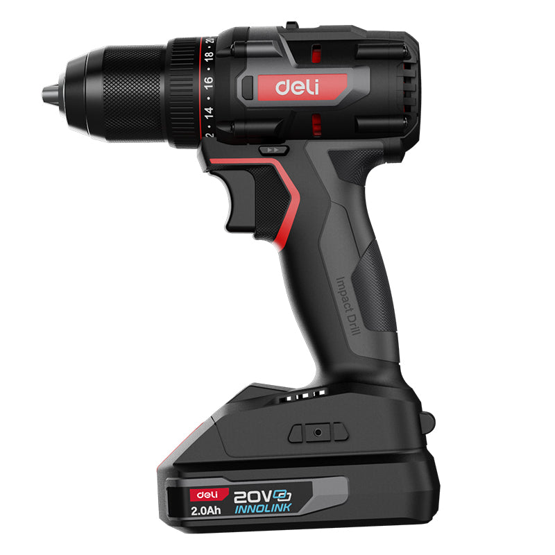 Deli Tools 20V akkuporakone 70Nm (sisältää 2*2,0Ah akut sekä laturin)