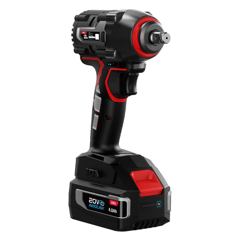 Deli Tools 20V iskevä mutterinväännin 500 Nm (sisältää 2*4,0 Ah akut + laturin)