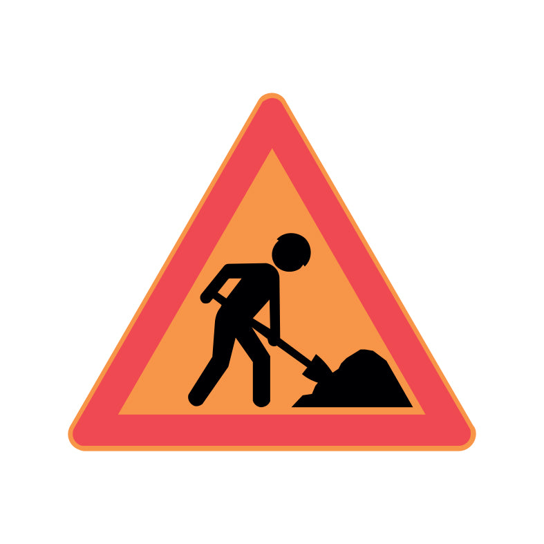 Liikennemerkki A11, tietyö 900mm (kisko)