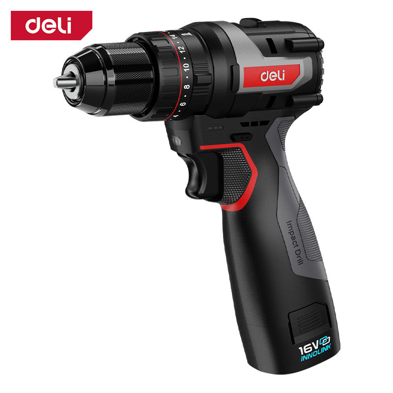 Deli Tools akkuiskuporakone kahdella akulla 16 V | 45 Nm