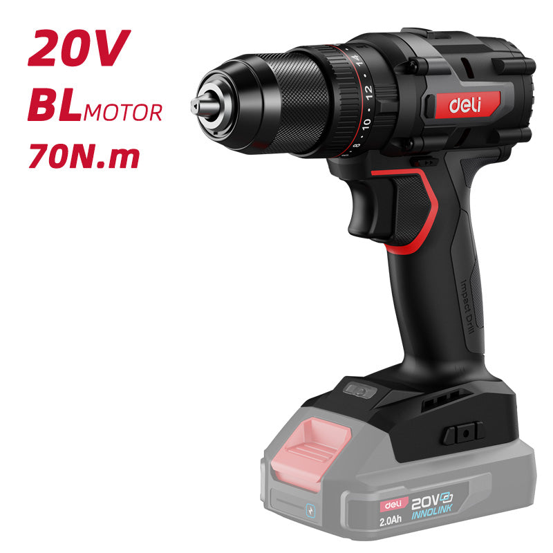 Deli Tools akkuiskuporakone runko 20 V | 70 Nm