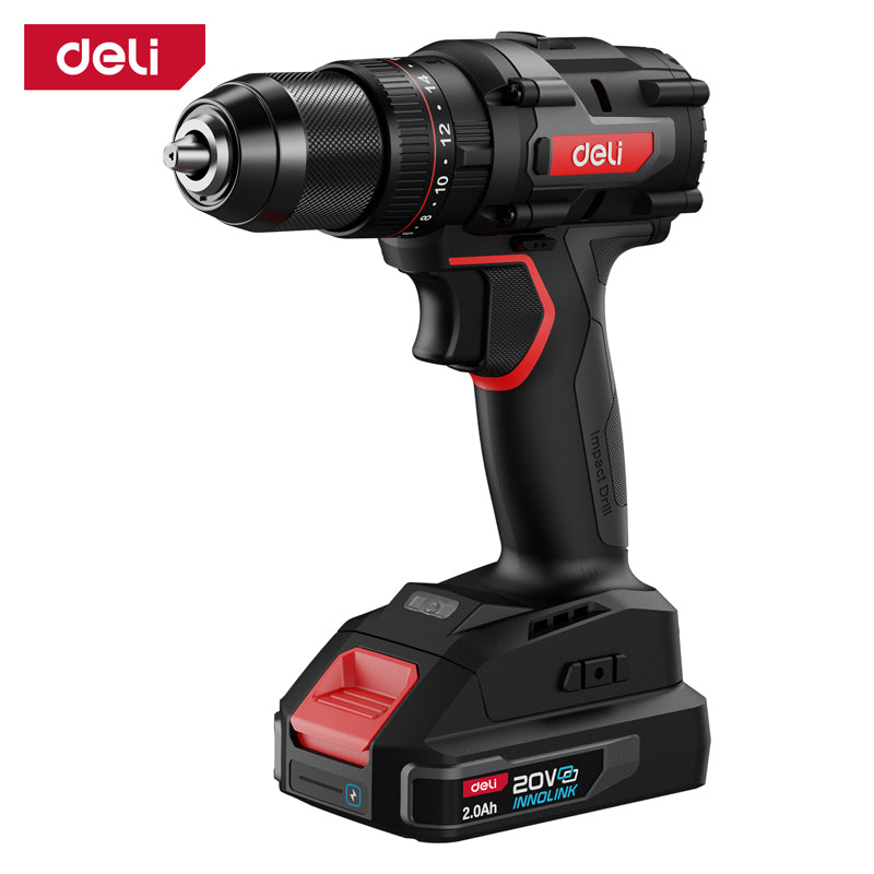 Deli Tools akkuiskuporakone akuilla 20 V | 70 Nm