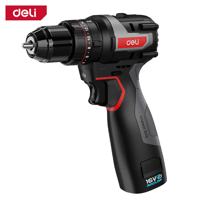 Deli Tools akkuiskuporakone yhdellä akulla 16 V | 45 Nm