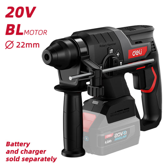 Deli Tools akkukäyttöinen poravasara runko 20 V | 2 J