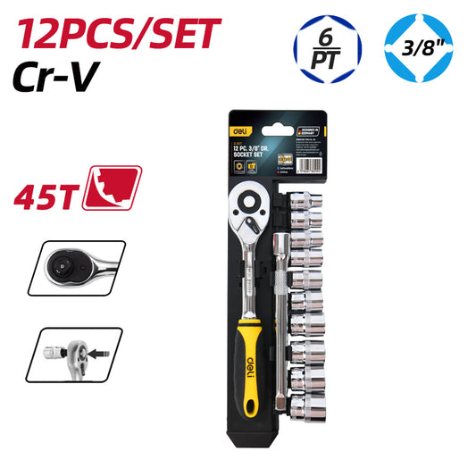 Deli Tools hylsyavainsarja 12 kpl