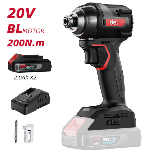 Deli Tools 20V iskevä ruuvinväännin 200 Nm (sisältää 2*2,0Ah akut sekä laturin)