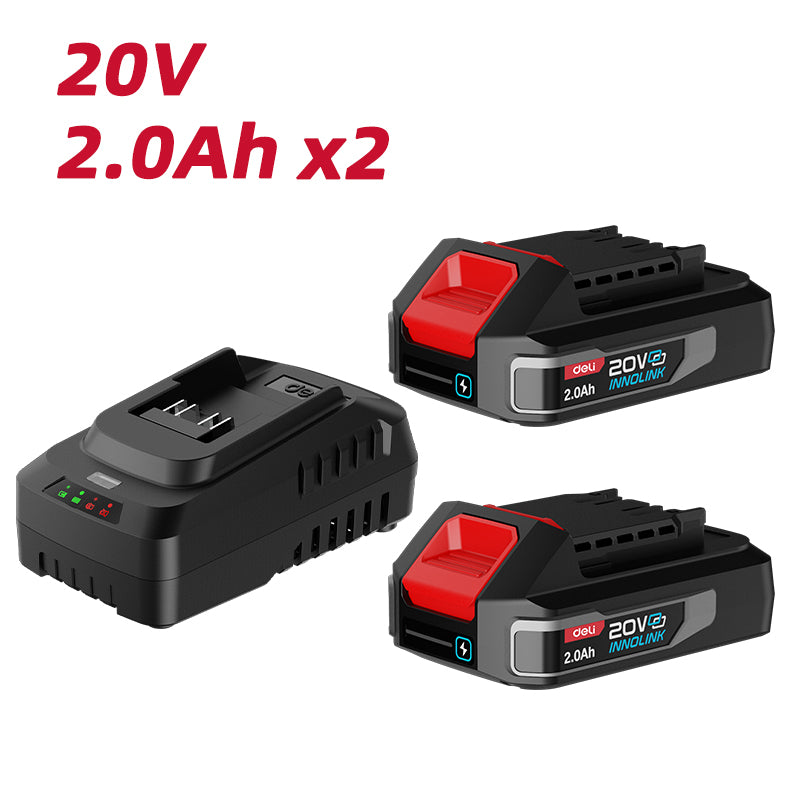 Deli Tools litiumioniakku- ja laturisarja 20 V 2 AH