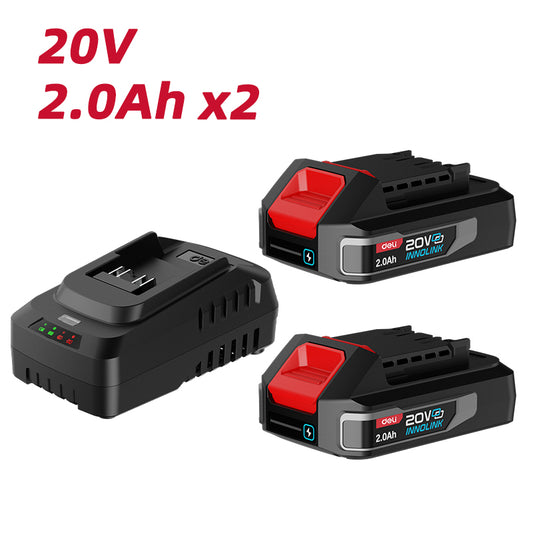 Deli Tools litiumioniakku- ja laturisarja 20 V 2 AH
