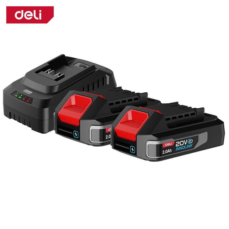Deli Tools litiumioniakku- ja laturisarja 20 V 2 AH