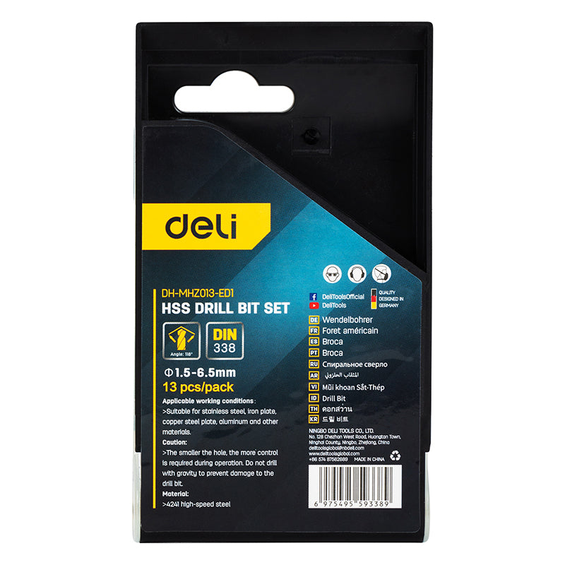 Deli Tools metalliporanteräsarja 13 osaa