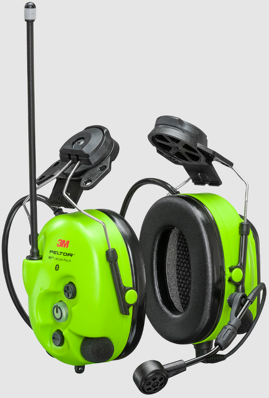 Kuulosuojain 3M Peltor WS LiteCom III Hi-Viz 446 MHz kypäräkiinnityksellä
