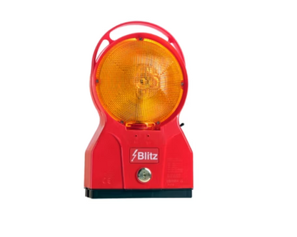 Työmaavilkku Blitz punainen runko ja keltainen Led valo L8M