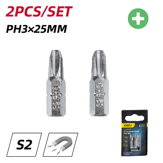 Deli Tools ruuvauskärjet 2 kpl PH3 25 mm