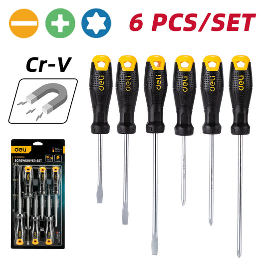 Deli Tools ruuvimeisselisarja 6 kpl 75-150 mm