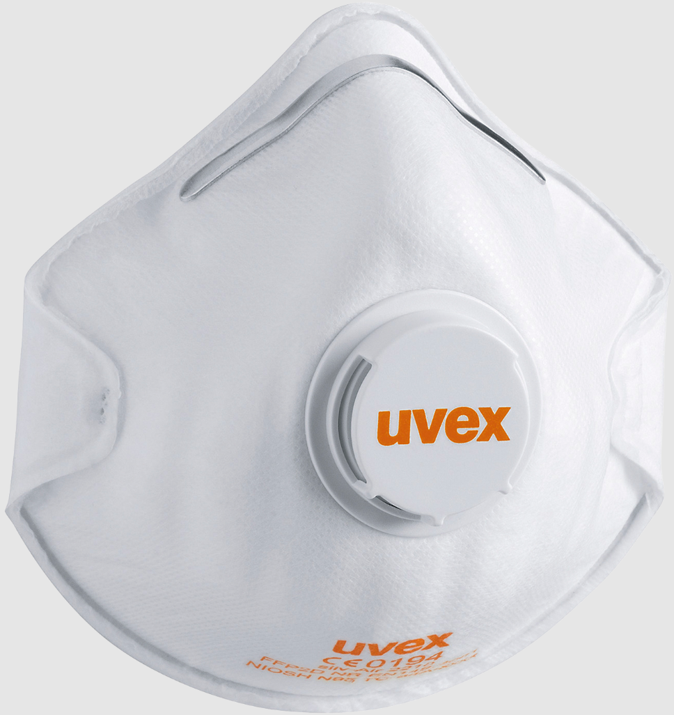 Kertakäyttöinen hengityssuojain, suodattava puolinaamari. Uvex silv-Air 2210 FFP2. 3kpl per paketti!