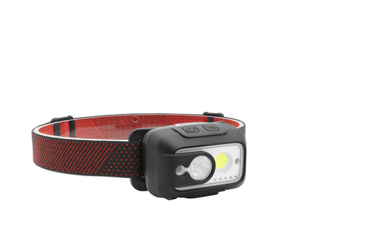 Ladattava HZ otsalamppu T801, 480 lumen, sytytys/sammutus liikesensorilla