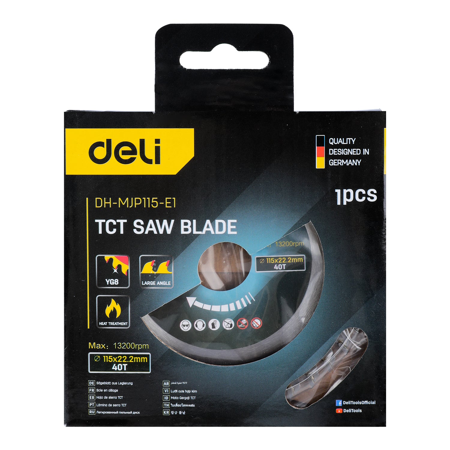 Deli Tools TCT-sahanterä 115 x 22,2 mm, 40 T