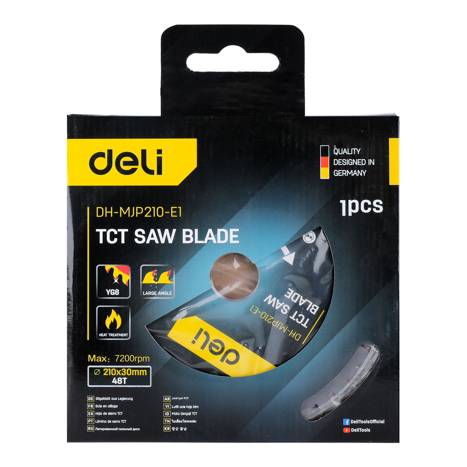 Deli Tools TCT-sahanterä 210 x 30 mm 48 T