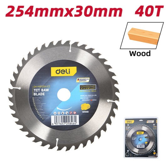 Deli Tools TCT-sahanterä 254 x 30 mm, 40 T