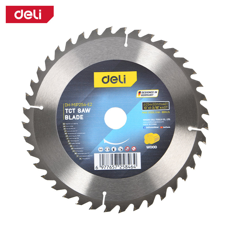 Deli Tools TCT-sahanterä 254 x 30 mm, 40 T