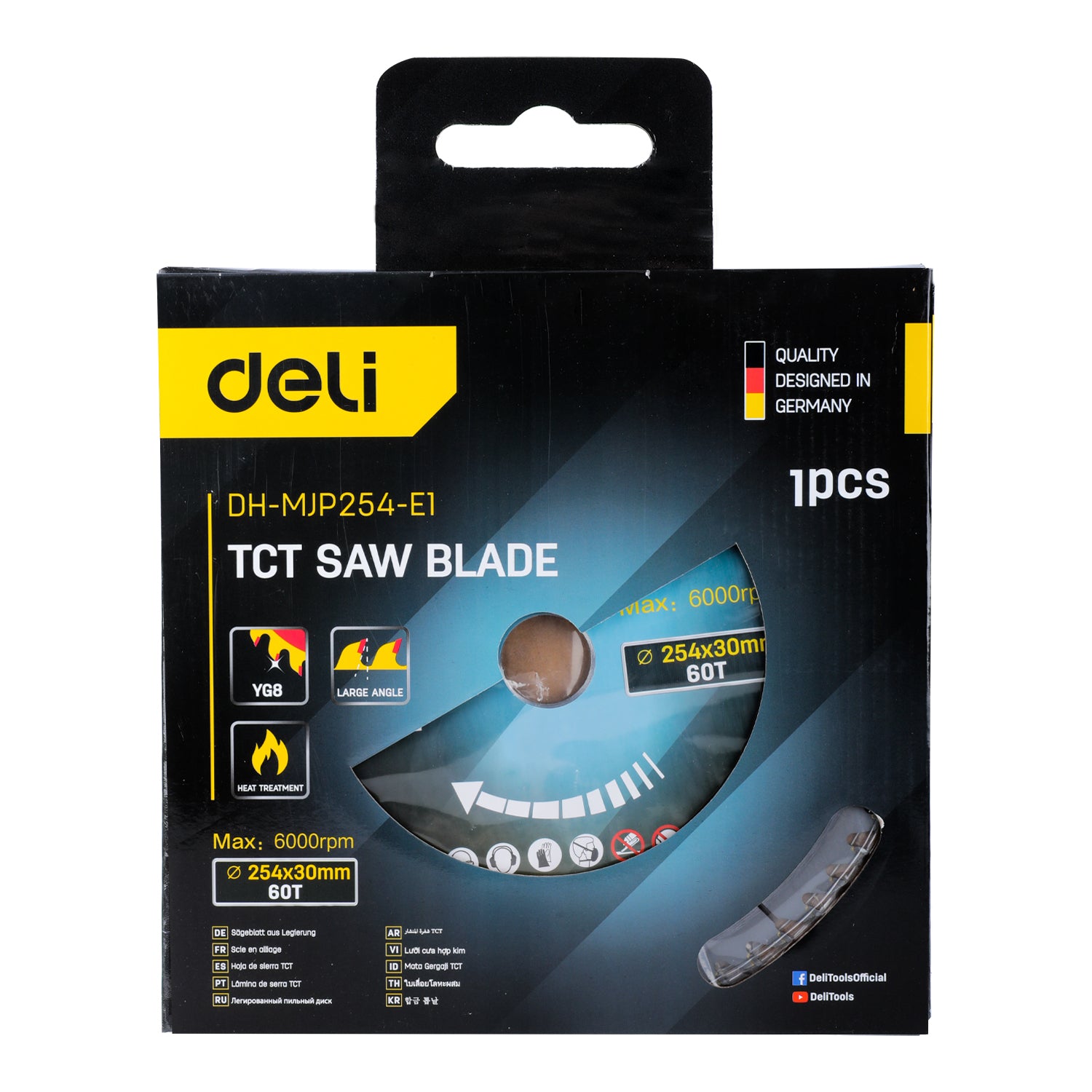 Deli Tools TCT-sahanterä 254 x 30 mm 60 T