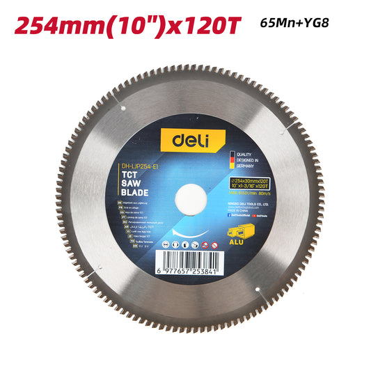 Deli Tools TCT-sahanterä alumiinille 254 × 30 mm | 120T