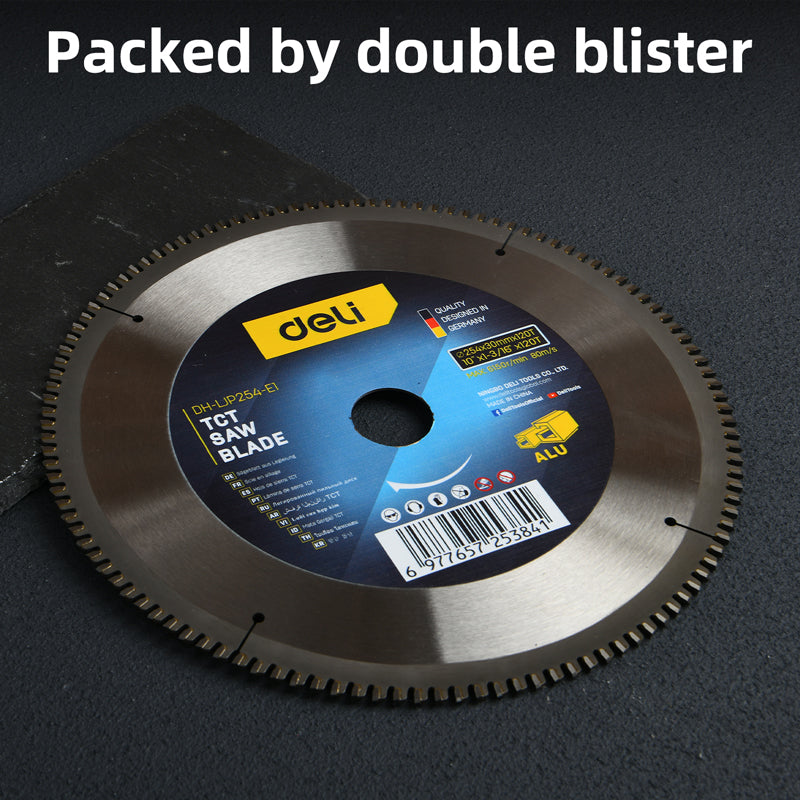 Deli Tools TCT-sahanterä alumiinille 254 × 30 mm | 120T