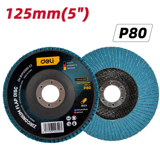 Deli Tools zirconium lamellilaikka 125 x 22,2 mm P80