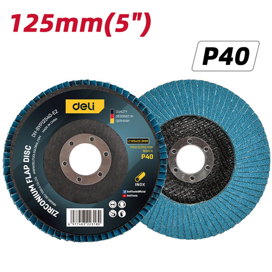 Deli Tools zirconium lamellilaikka 125 x 22,2 mm P40