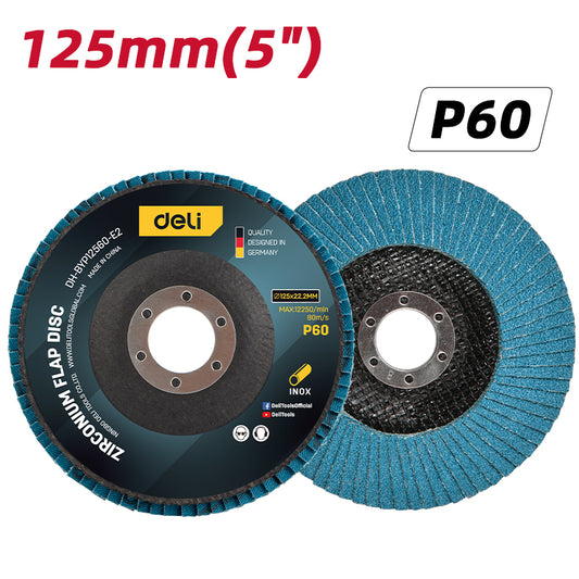 Deli Tools zirconium lamellilaikka 125 x 22,2 mm P60